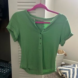 Andie ribbed Henley top by pilcro: short sleeve edition